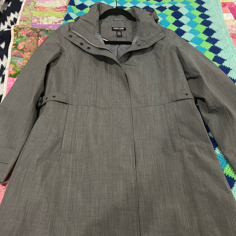 Grey rain jacket